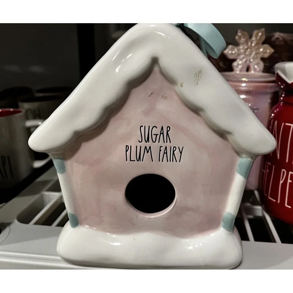 Rae Dunn Ceramic Pink SUGAR PLUM FAIRY Birdhouse